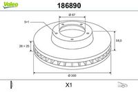 Disc frana VALEO, Cod: 186890