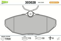 Комплект спирачно феродо, дискови спирачки 303028 VALEO