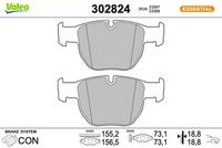 Комплект спирачно феродо, дискови спирачки 302824 VALEO