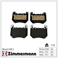 Set placute frana,frana disc ZIMMERMANN, Cod: 26443.175.1