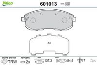 Set placute frana,frana disc VALEO, Cod: 601013