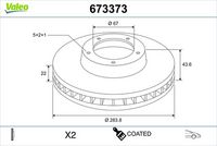 Disc frana VALEO, Cod: 673373