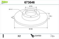 Disc frana VALEO, Cod: 673646