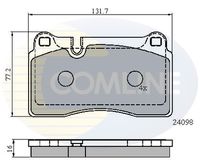 Set placute frana COMLINE, Cod: CBP01626