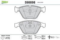 Set placute frana,frana disc VALEO, Cod: 598898