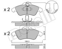Комплект спирачно феродо, дискови спирачки 22-0256-1 METELLI