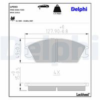 Set placute frana,frana disc DELPHI, Cod: LP593
