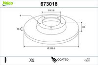 Disc frana VALEO, Cod: 673018