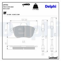 Set placute frana,frana disc DELPHI, Cod: LP741