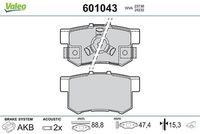 Комплект спирачно феродо, дискови спирачки 601043 VALEO