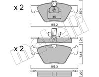 комплект спирачно феродо, дискови спирачки