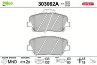 Set placute frana,frana disc VALEO, Cod: 303062A