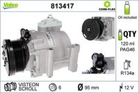 Compresor clima / aer conditionat VALEO, Cod: 813417