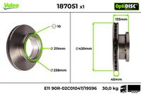 Disc frana VALEO, Cod: 187051