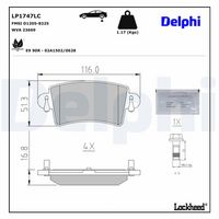 Комплект спирачно феродо, дискови спирачки LP1747LC DELPHI