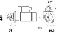 Thumbnail - Startmotor / starter - MS881 - MAHLE