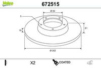 Disc frana VALEO, Cod: 672515