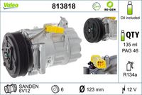 Compresor clima / aer conditionat VALEO, Cod: 813818