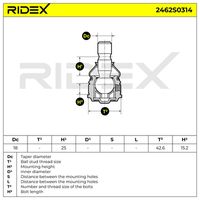 Шарнири 2462S0314 RIDEX