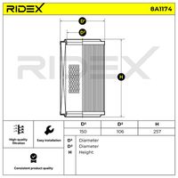 Въздушен филтър 8A1174 RIDEX