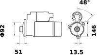 Thumbnail - Startmotor / starter - MS64 - MAHLE