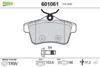 Комплект спирачно феродо, дискови спирачки 601061 VALEO