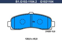 Комплект спирачно феродо, дискови спирачки B1.G102-1104.2 GALFER