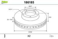 Disc frana VALEO, Cod: 186185