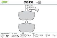 Set placute frana,frana disc VALEO, Cod: 598132