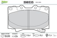 Комплект спирачно феродо, дискови спирачки 598535 VALEO