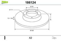 Disc frana VALEO, Cod: 186124
