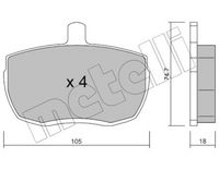 Комплект спирачно феродо, дискови спирачки 22-0016-0 METELLI