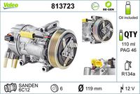 Compresor clima aer conditionat VALEO, Cod: 813723