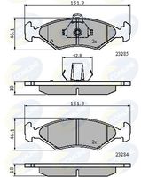 Комплект спирачно феродо, дискови спирачки CBP3444 COMLINE