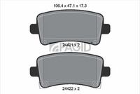 Комплект спирачно феродо, дискови спирачки T1663N PAGID