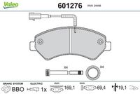 Комплект спирачно феродо, дискови спирачки 601276 VALEO