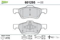 Комплект спирачно феродо, дискови спирачки 601295 VALEO