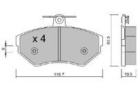 комплект спирачно феродо, дискови спирачки