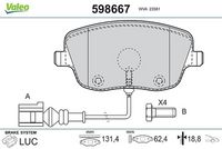 Set placute frana,frana disc VALEO, Cod: 598667