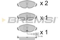 Комплект спирачно феродо, дискови спирачки BP3782 BREMSI