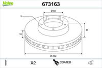 Disc frana VALEO, Cod: 673163