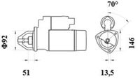 Thumbnail - Startmotor / starter - MS585 - MAHLE