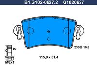 Комплект спирачно феродо, дискови спирачки B1.G102-0627.2 GALFER