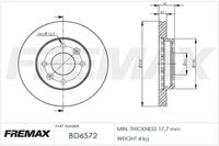 Bremžu diski BD-6572 FREMAX