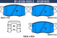Комплект спирачно феродо, дискови спирачки B1.G120-1033.2 GALFER