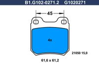 Комплект спирачно феродо, дискови спирачки B1.G102-0271.2 GALFER
