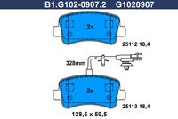 Комплект спирачно феродо, дискови спирачки B1.G102-0907.2 GALFER