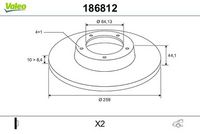 Disc frana VALEO, Cod: 186812