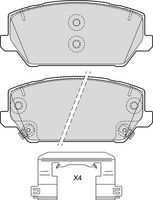 комплект спирачно феродо, дискови спирачки
