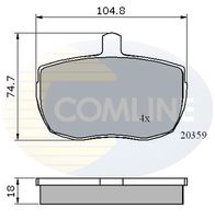 Комплект спирачно феродо, дискови спирачки CBP0319 COMLINE